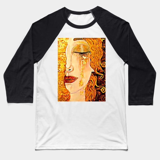 Golden Tears by Anne-Marie Zilberman Art Print Freya’s Tears Inspired by Gustav Klimt 1900s Baseball T-Shirt by ZiggyPrint